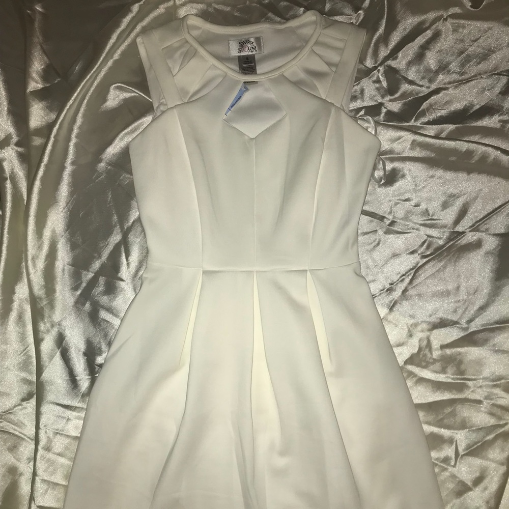 White skater dress